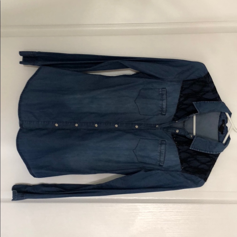 Denim polo shirt